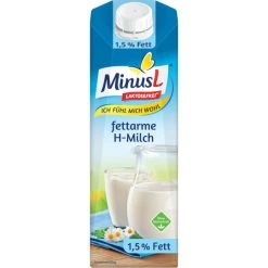 Minus L Fettarme Haltbare Milch 1,5% Laktosefrei 1L